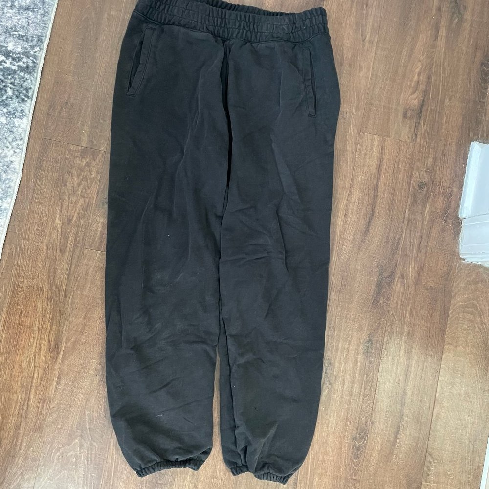 Offline by Aerie Sweatpants Elastic Waist Pockets - Black - Large L